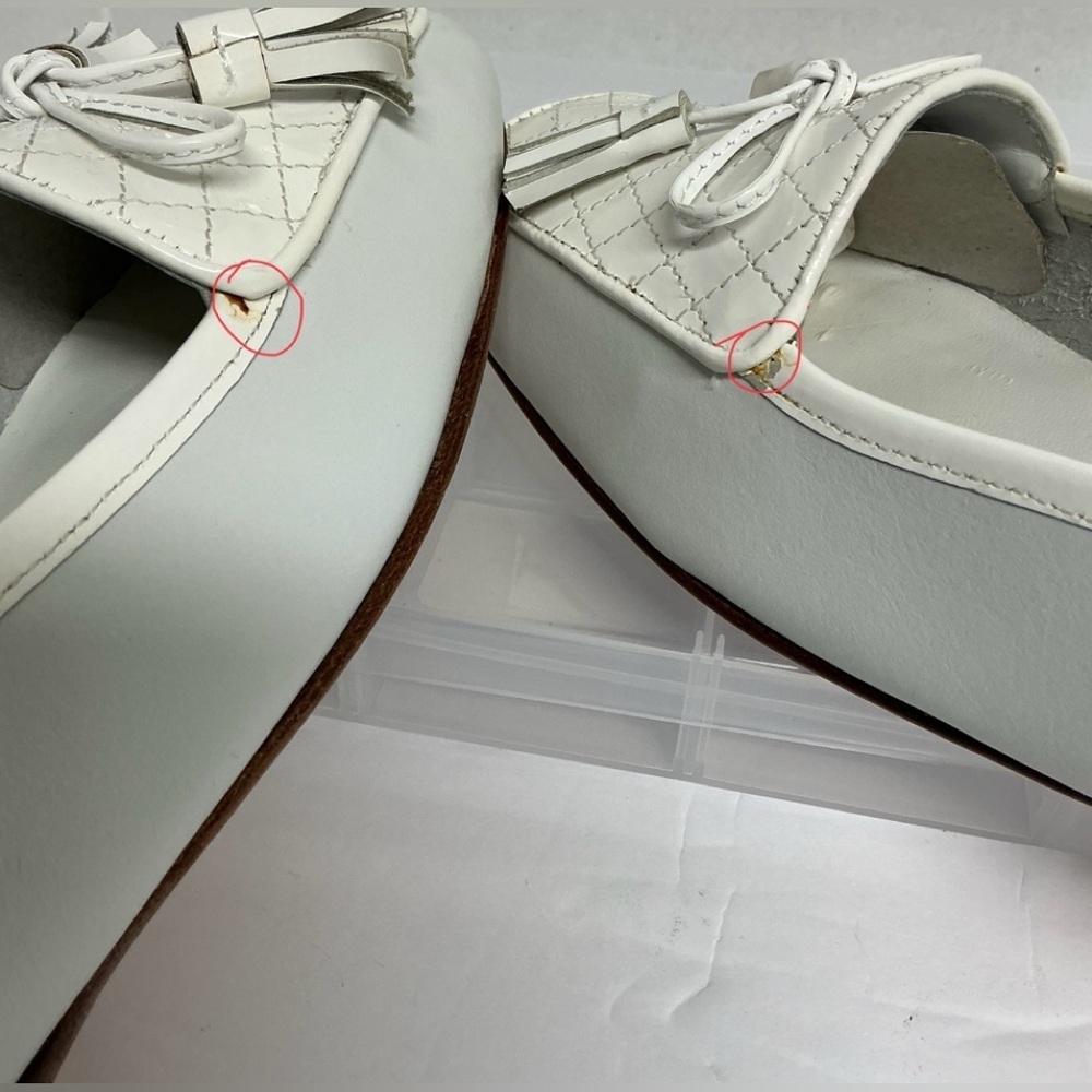 Enzo Angiolini Women’s White Flats & Loafers with Elegant Bow Tassels Detail - Picture 11 of 14